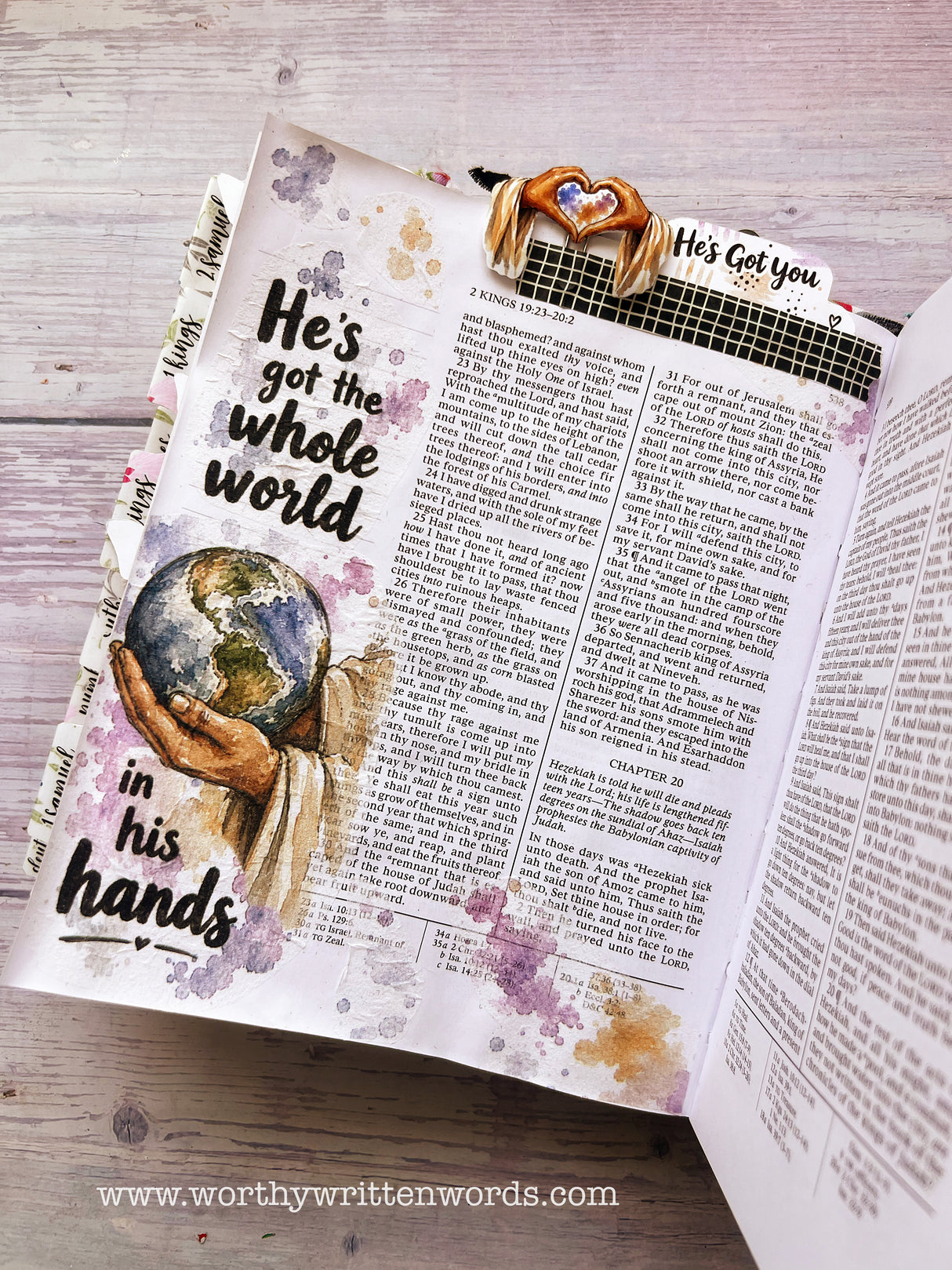 Whole World In His Hands Old Testament Napkin Bible Journaling Page Kit
