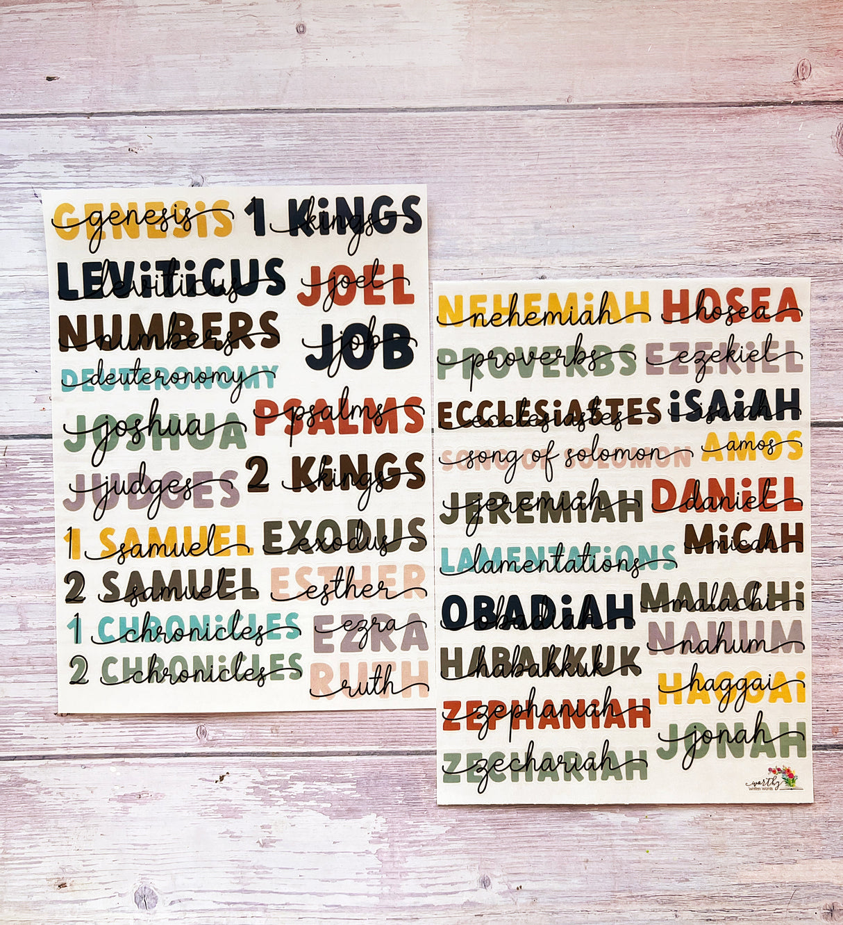 Old Testament Titles Sticker Kit | Monthly Scripture Sticker Subscription