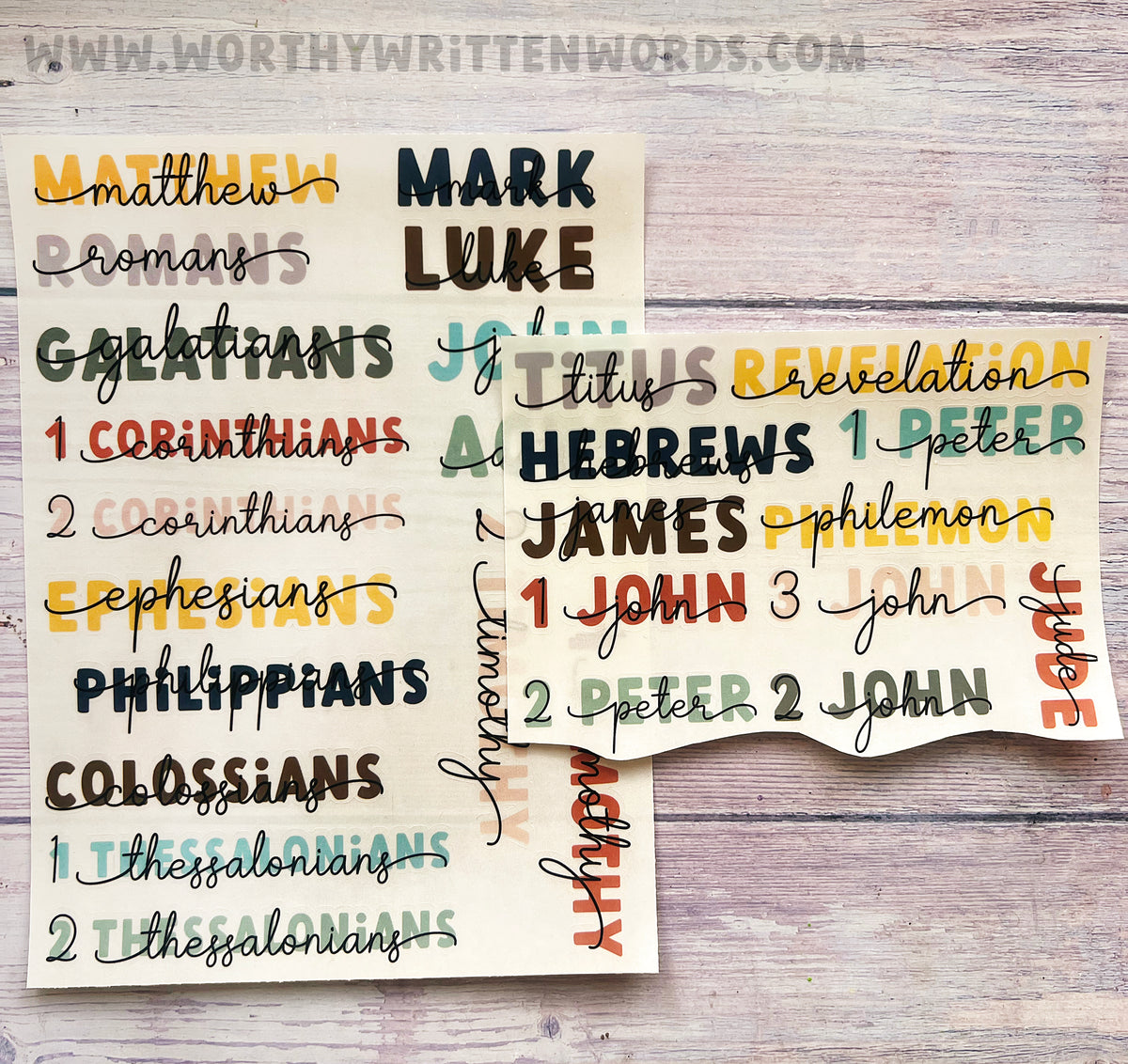 New Testament Book Title Stickers | Clear Bible Journaling Stickers