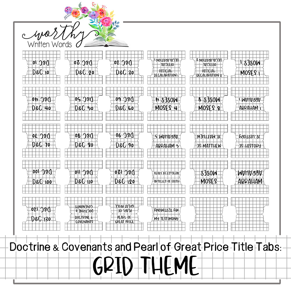 Tab Theme- D&C and Pearl of Great Price