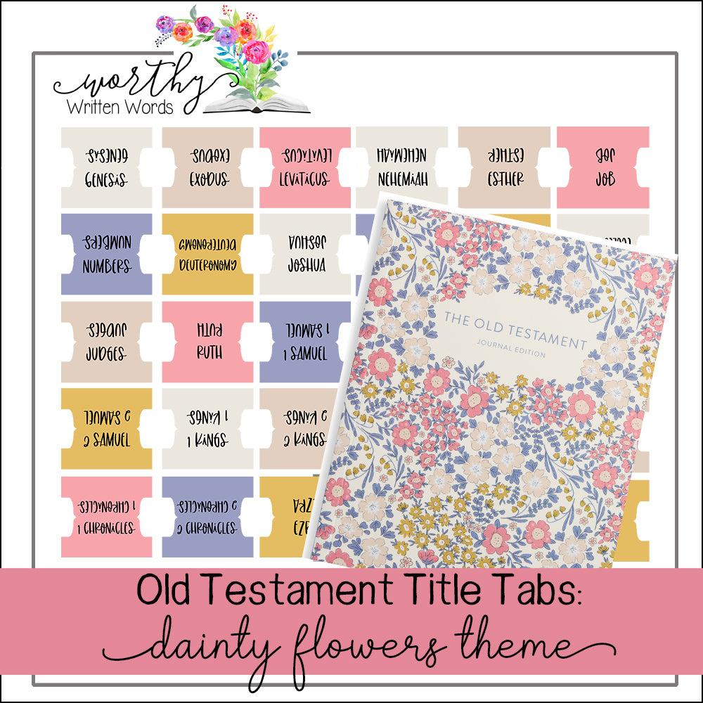 Old Testament Book Title Tabs: Digital Downloads