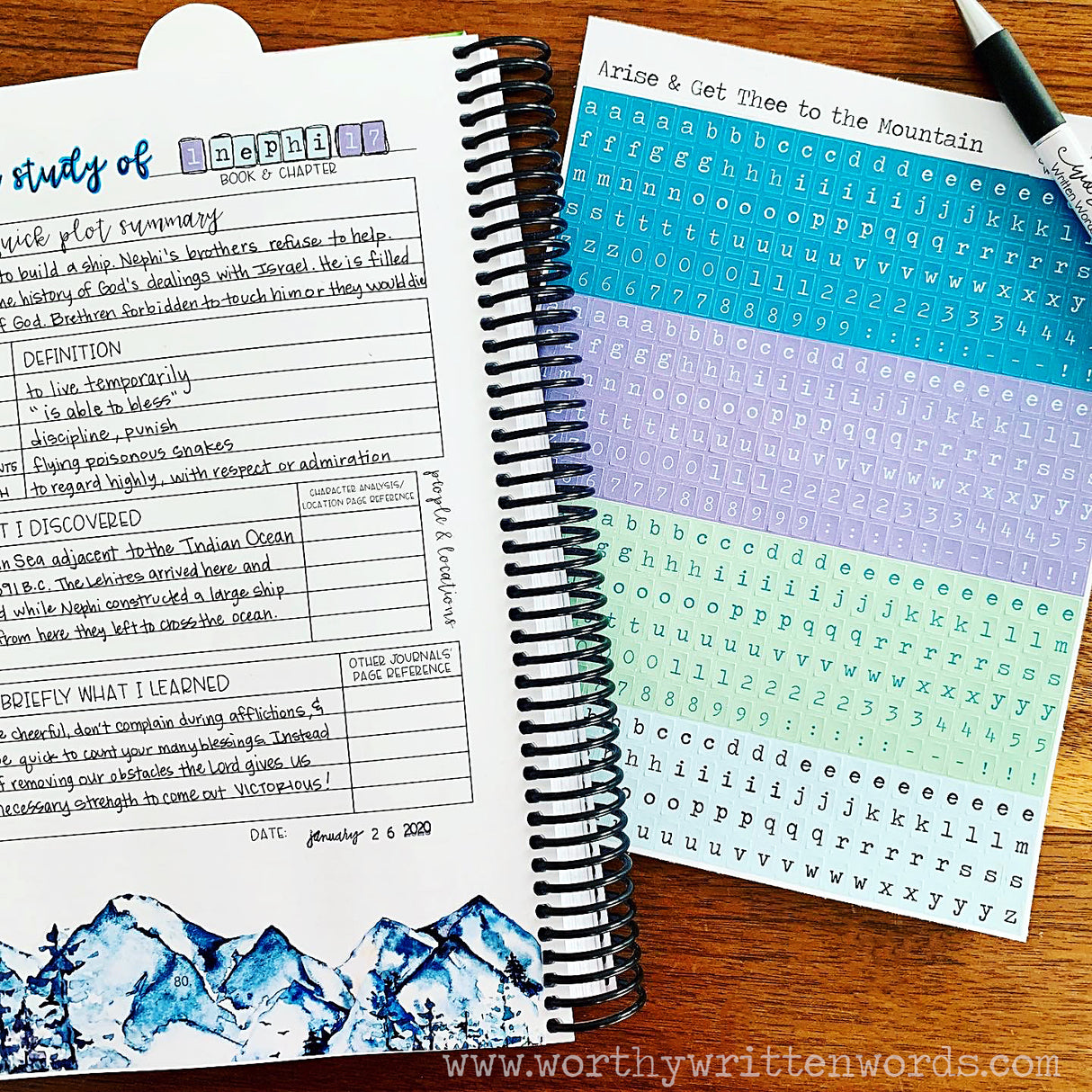 Arise & Get Thee to the Mountain Alphabet Stickers