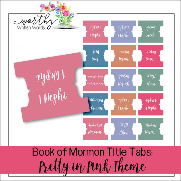Book of Mormon Book Title Tabs- Digital Download – Worthy Written Words