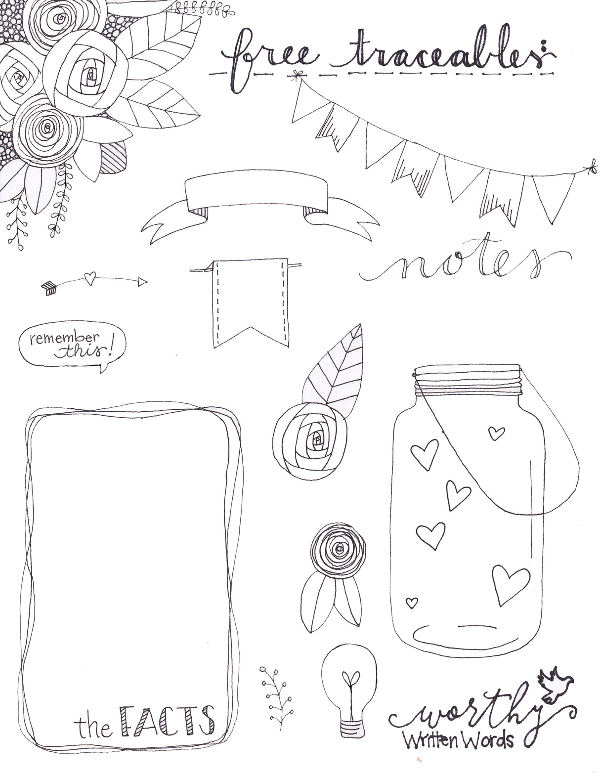 FREEBIE: Traceable Art Doodles
