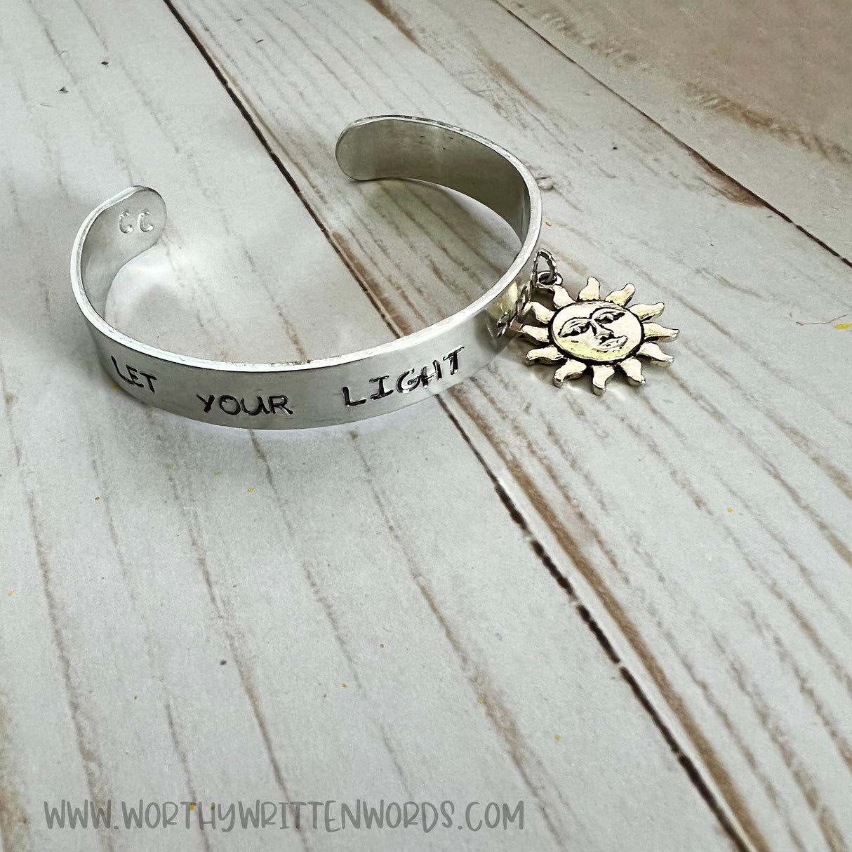 Let Your Light Shine Hand Stamped Bracelet