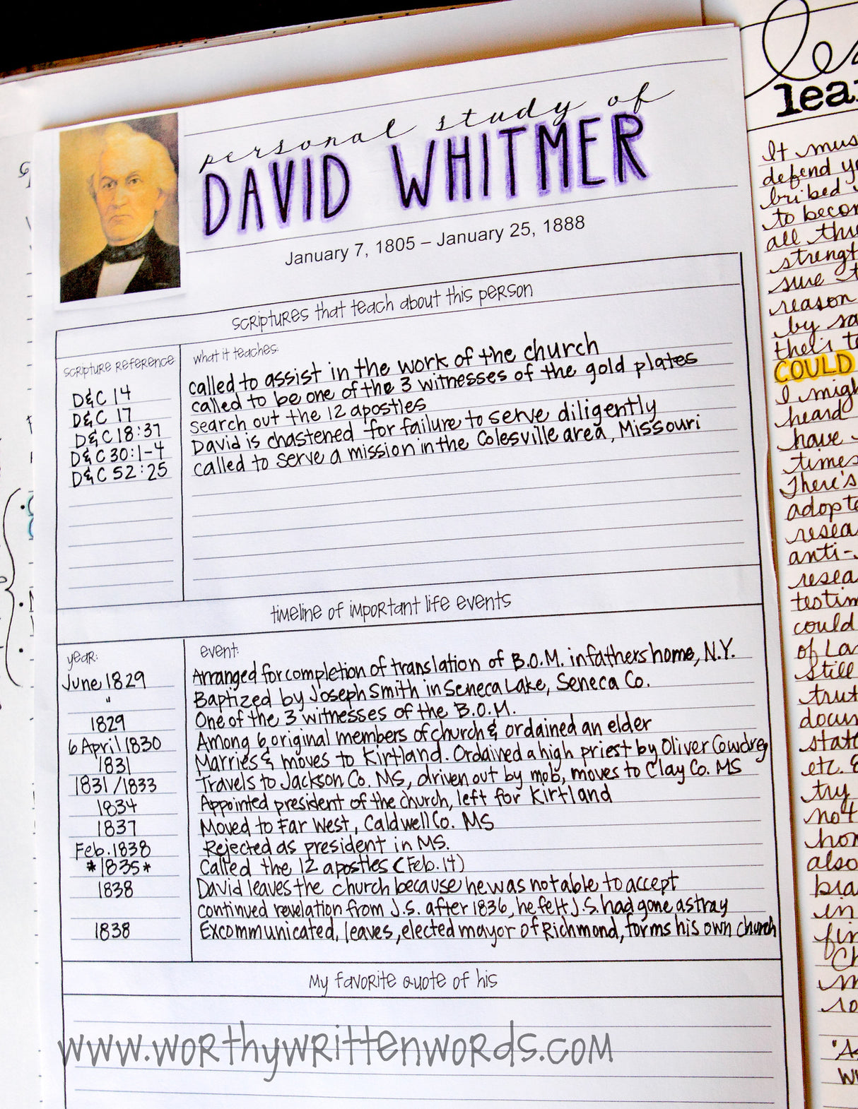 Three Witnesses Book of Mormon Scripture Journal Kit - Worthy Written Words