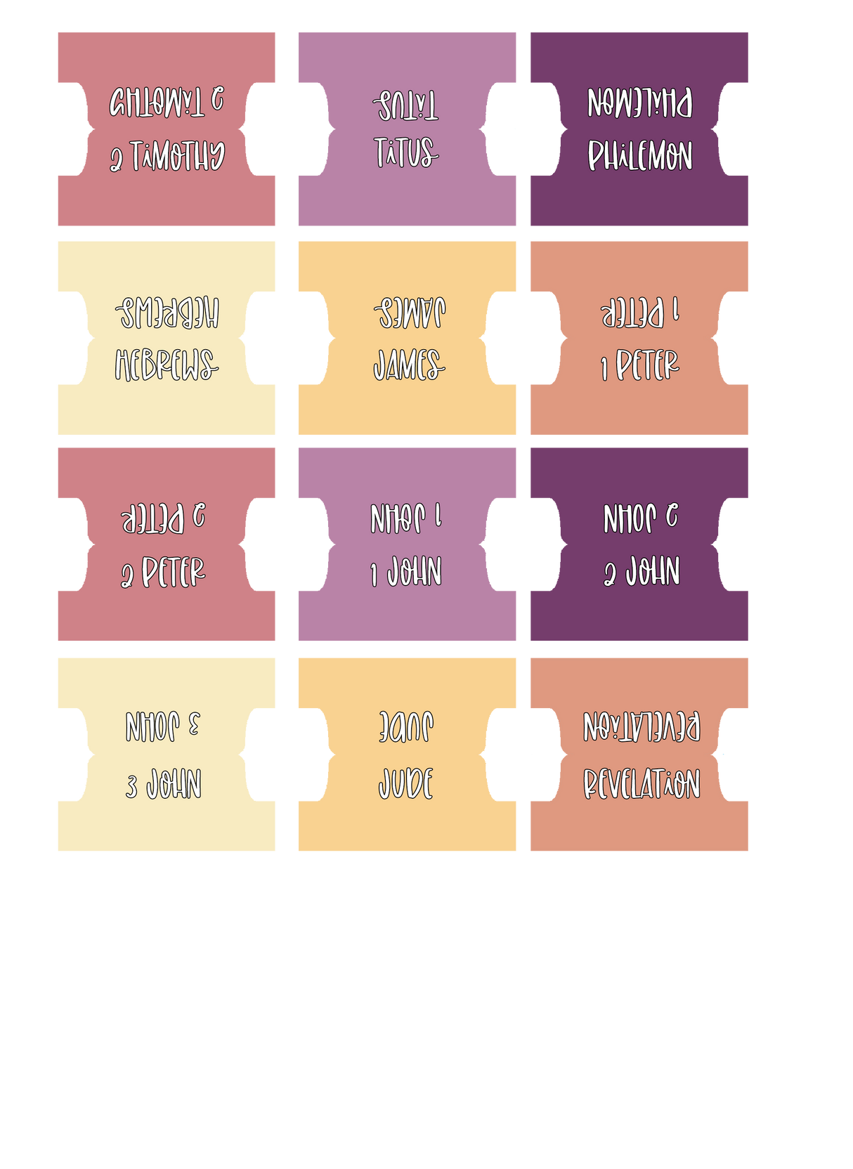New Testament Book Title Tabs: Digital Downloads