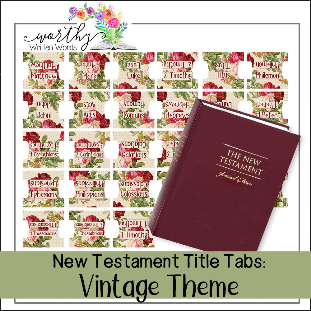 New Testament Book Title Tabs: Digital Downloads