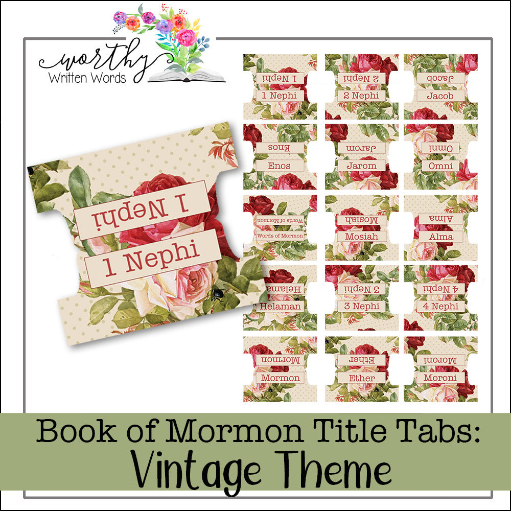 Book of Mormon Book Title Tabs- Digital Download