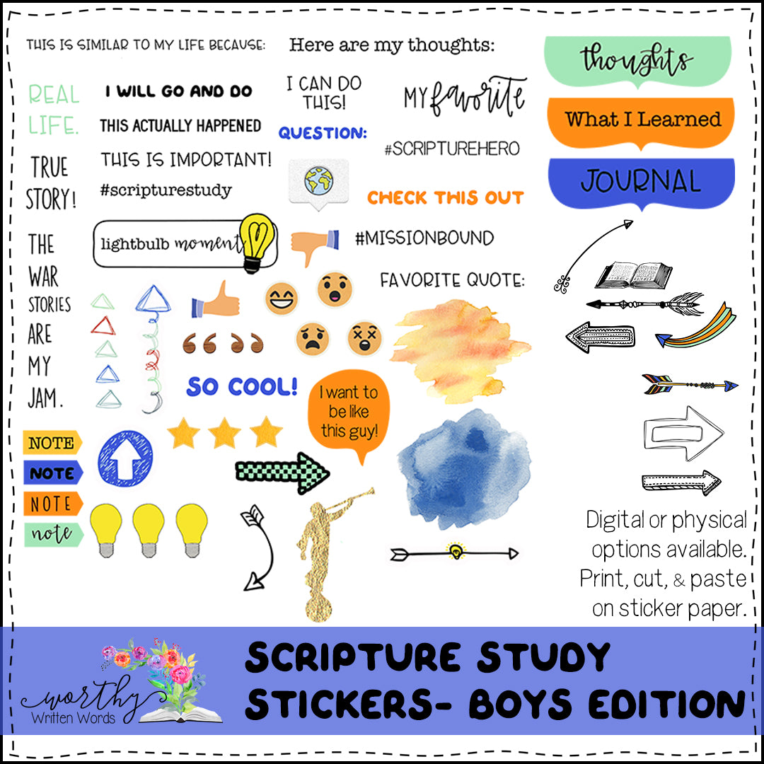 Scripture Study Stickers Boys Edition
