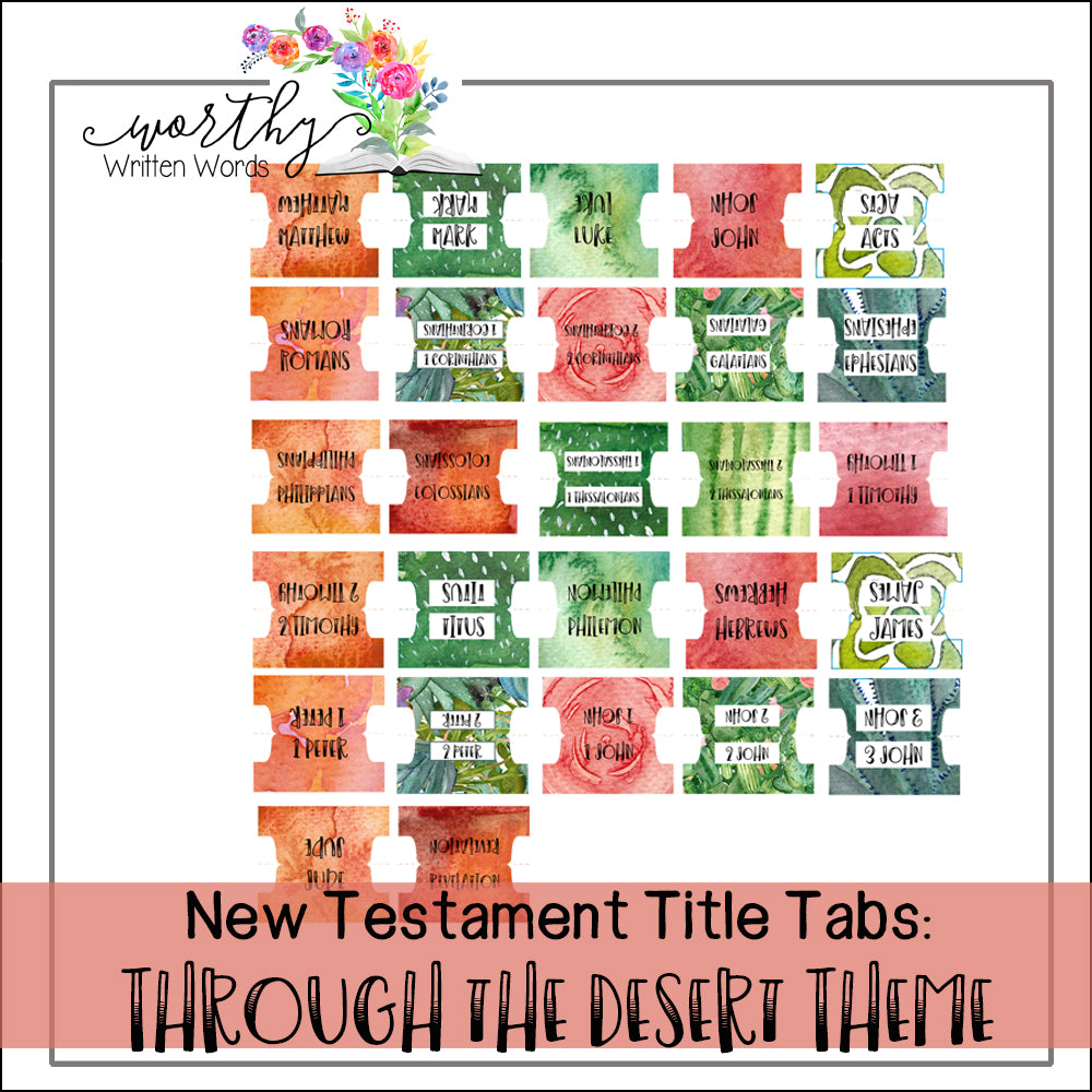 New Testament Book Title Tabs: Digital Downloads