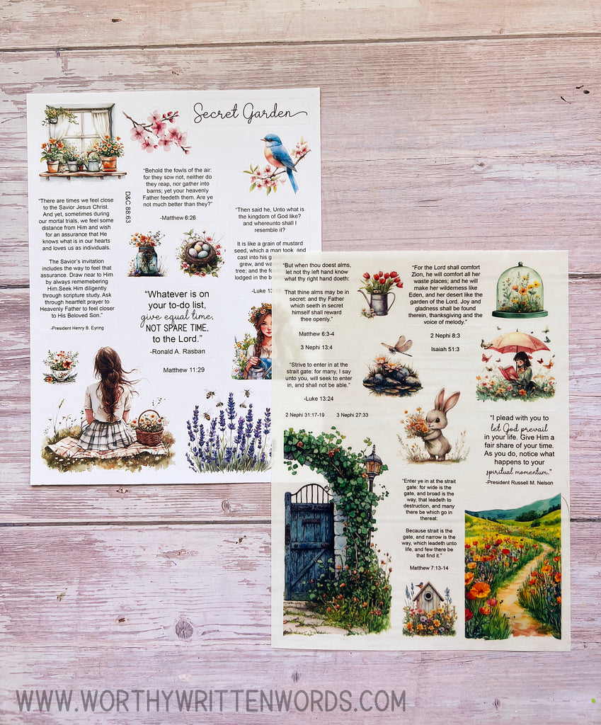 Digital Secret Garden Sticker Set