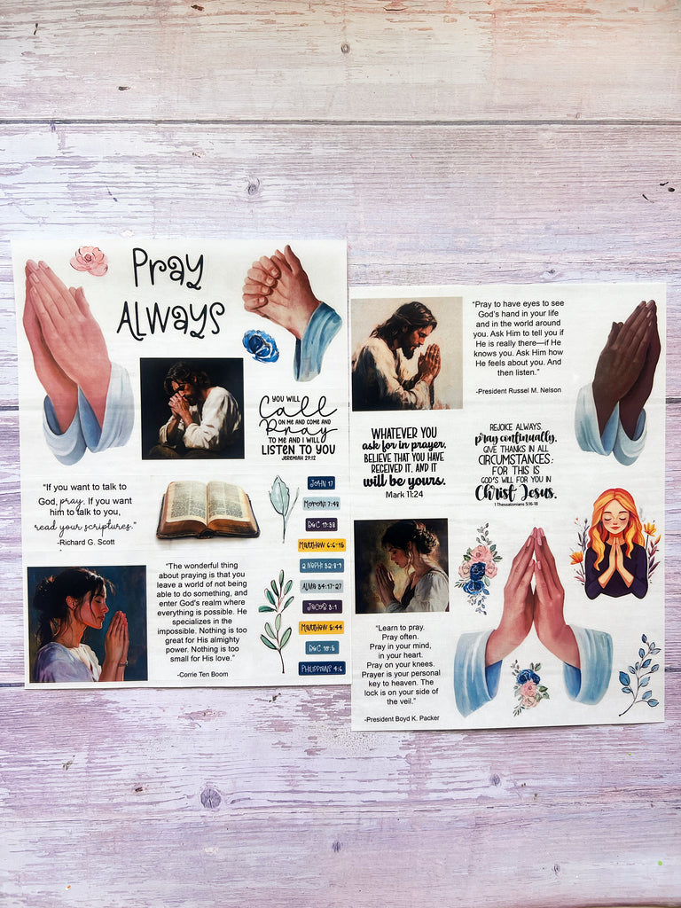 Digital Pray Always Sticker Set