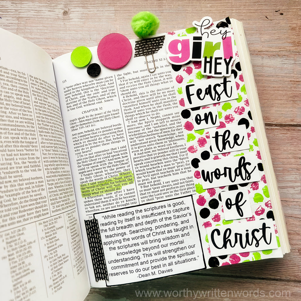 Feast Upon the Words of Christ Page Kit