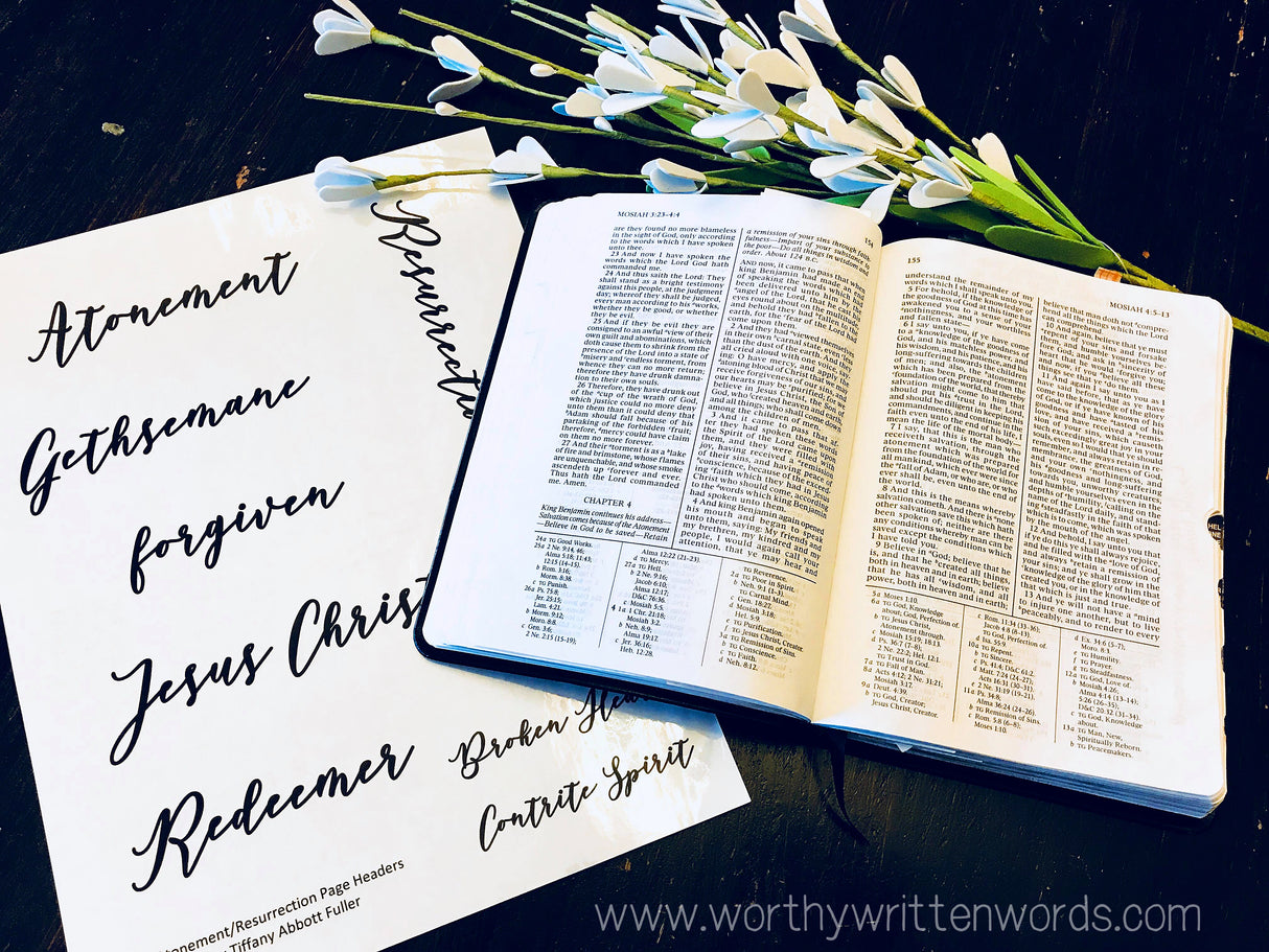 Atonement and Resurrection Page Headers