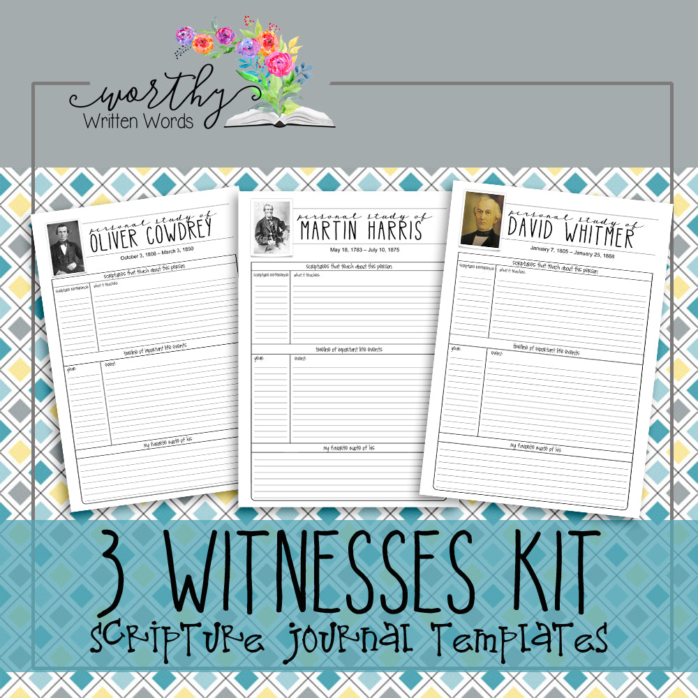 Three Witnesses Book of Mormon Scripture Journal Kit – Worthy Written Words