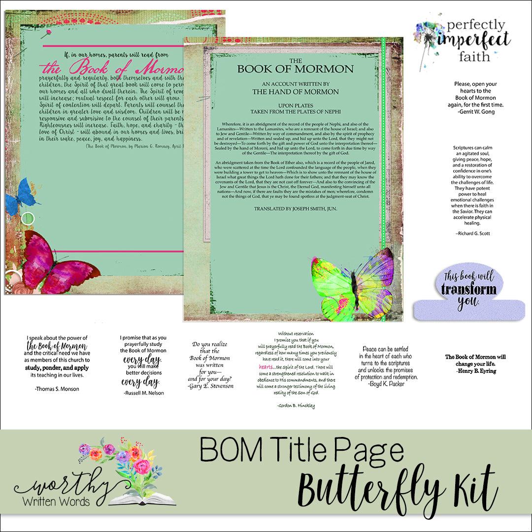 Book of Mormon Title Page Butterfly Kit