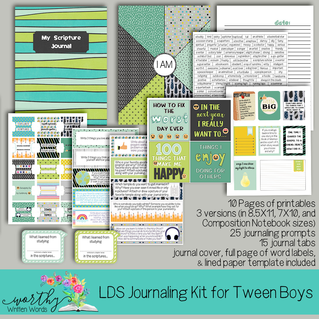 LDS Scripture Journal Kit for Tween Boys