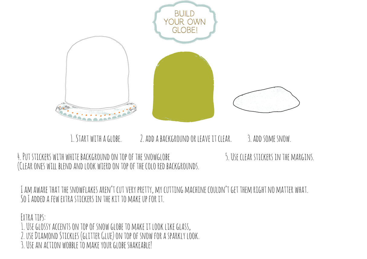 White as Snow Globes Sticker Sheets