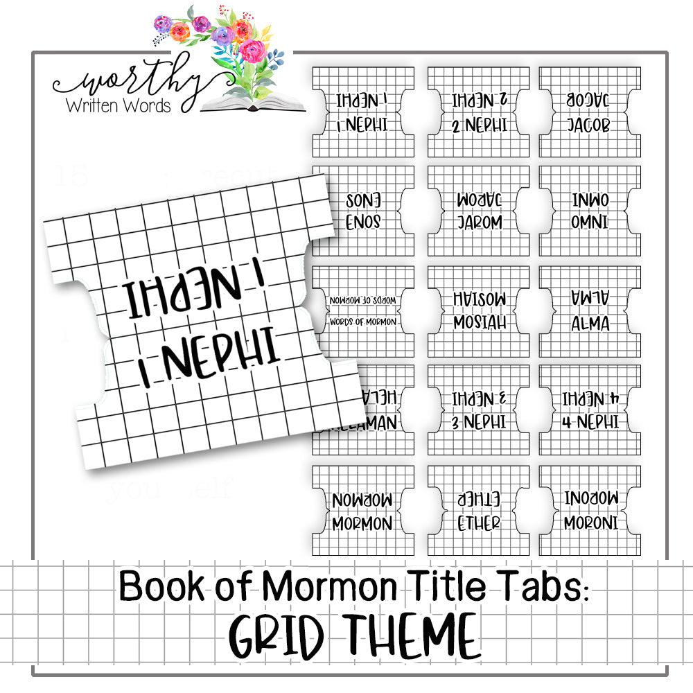 Book of Mormon Book Title Tabs- Digital Download