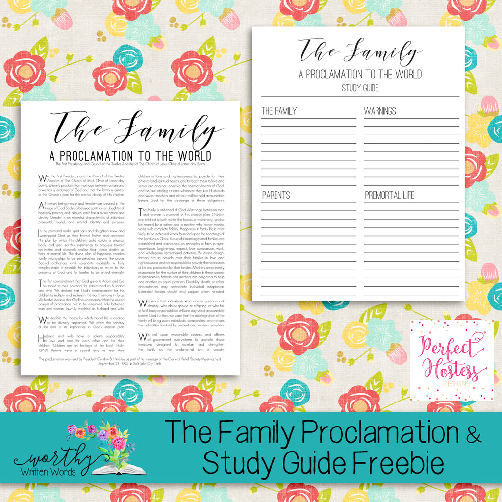 The Family Proclamation & Study Guide Freebie