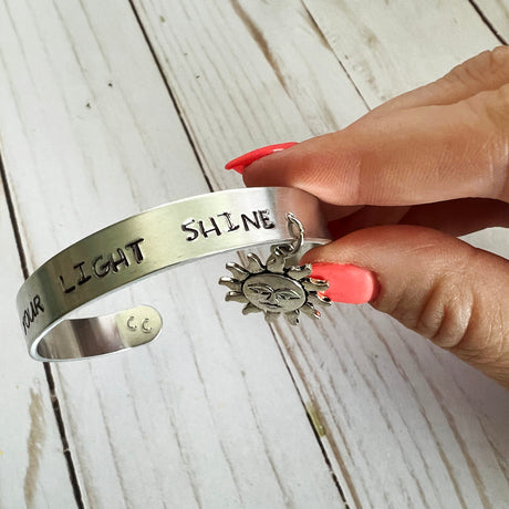 Let Your Light Shine Hand Stamped Bracelet