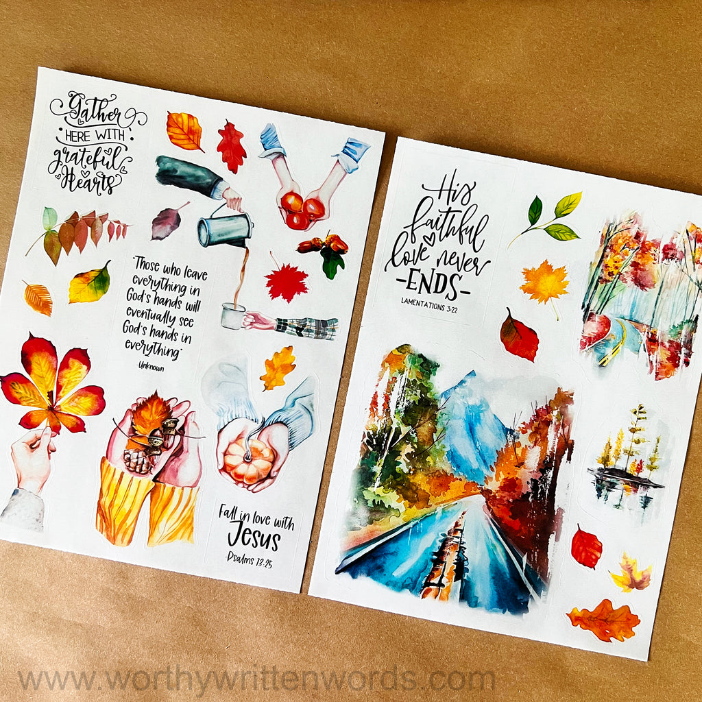 Fall in Love with Jesus Sticker Sheets