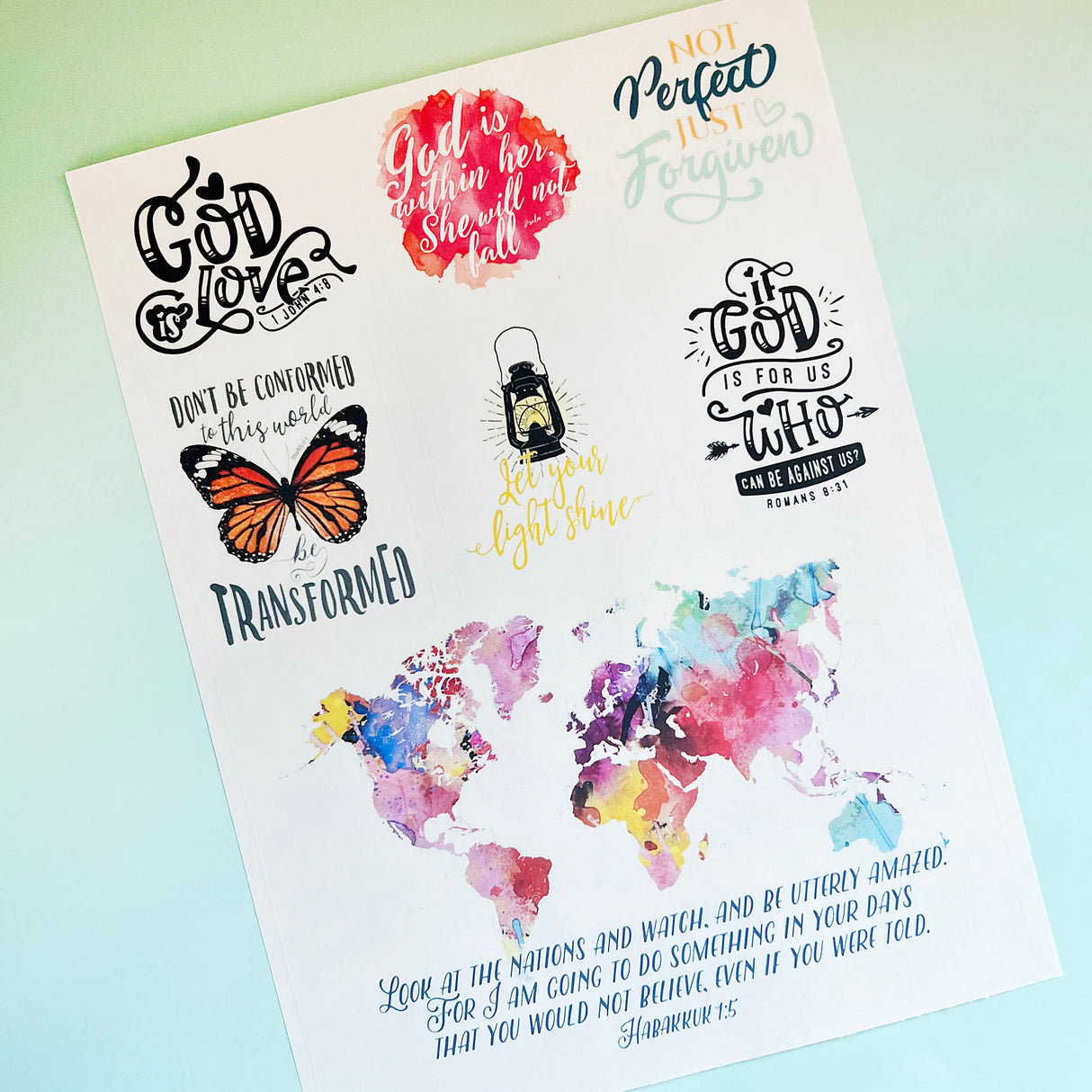 Scripture Blocks Sticker Sheet