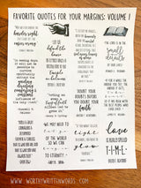 Favorite Quotes for Your Margins: Volume 1