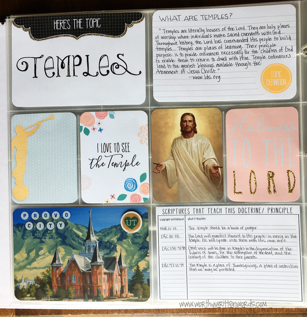 I Love to See the Temple Journal Cards - Worthy Written Words