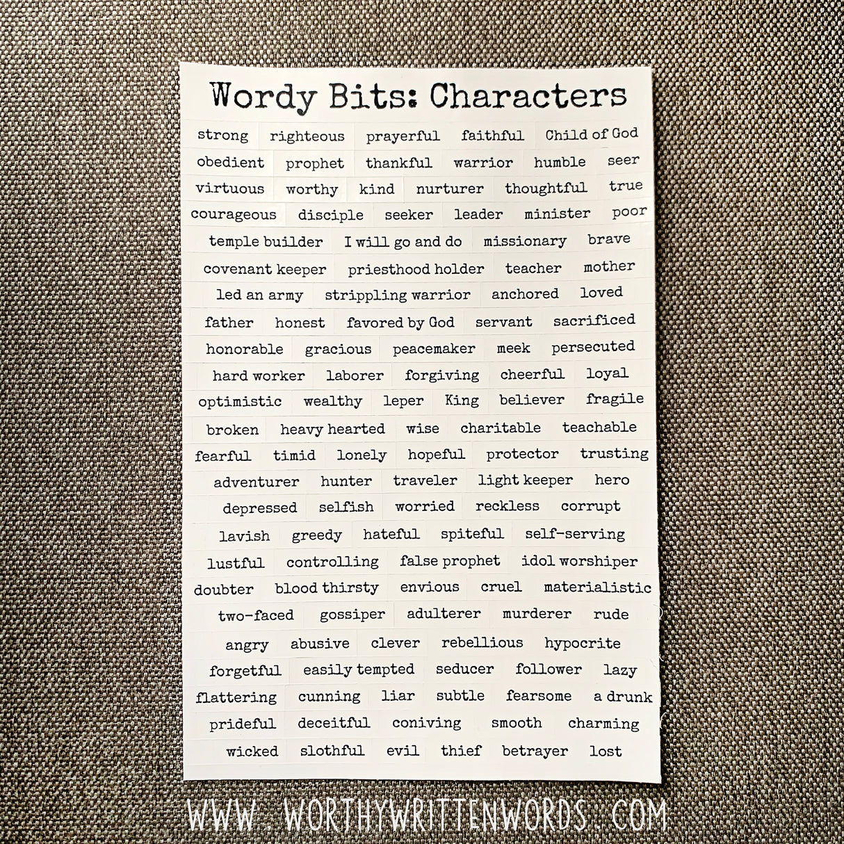 Wordy Bits: Characters Sticker Sheet