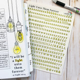 Light Unto Them Forever Alphabet Stickers
