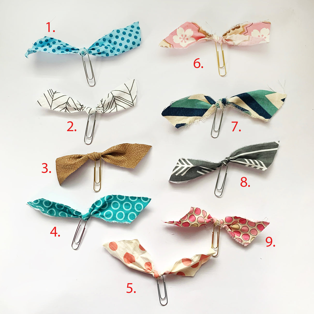 Fabric Raw Edge Horizontal Paperclip Bookmarks