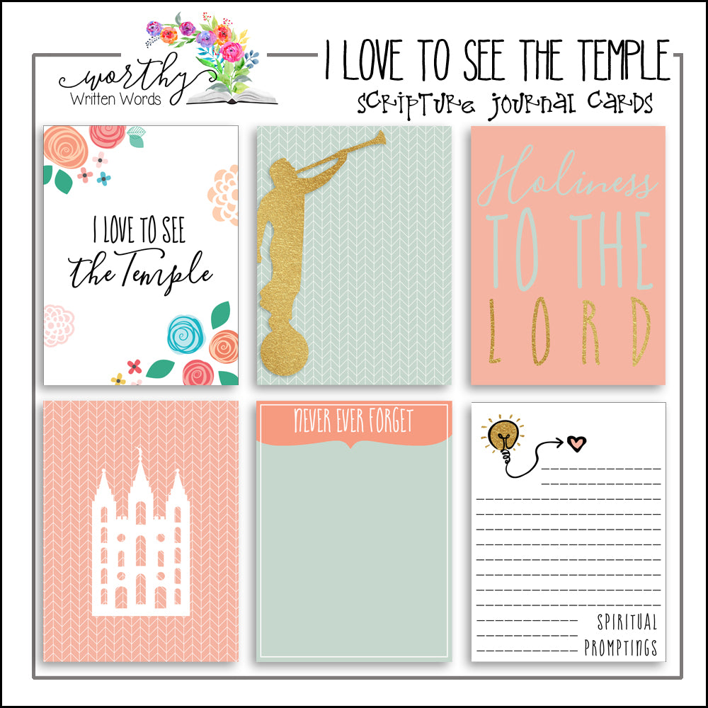 I Love to See the Temple Journal Cards
