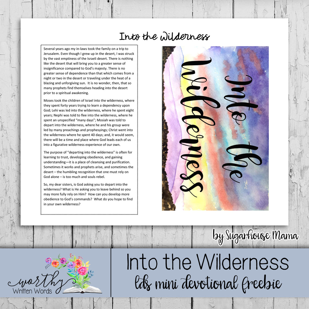 Mini Devotional: Into the Wilderness FREEBIE