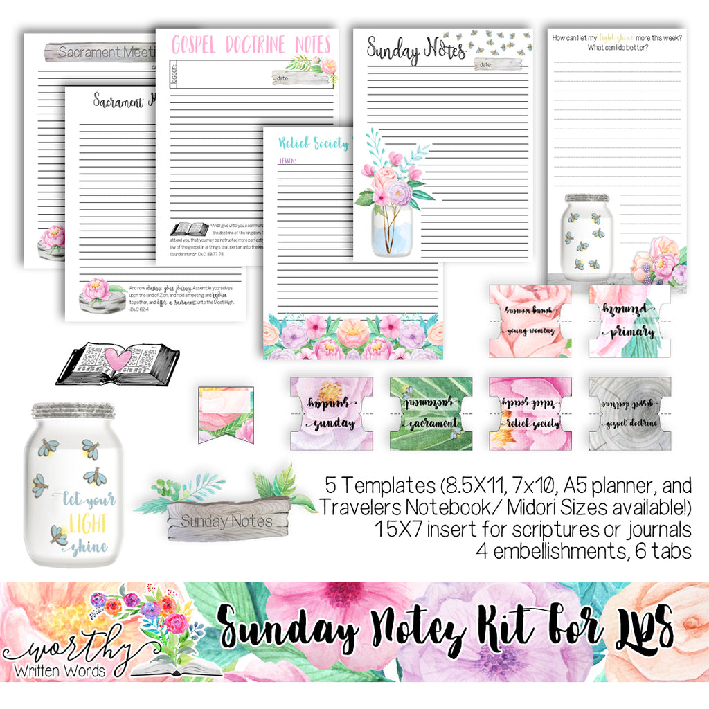 Sunday Notes Kit for LDS