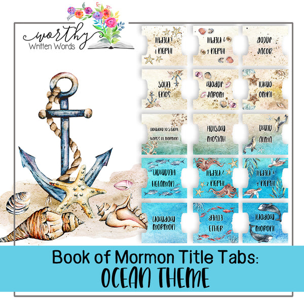 Book of Mormon Book Title Tabs- Digital Download – Worthy Written Words