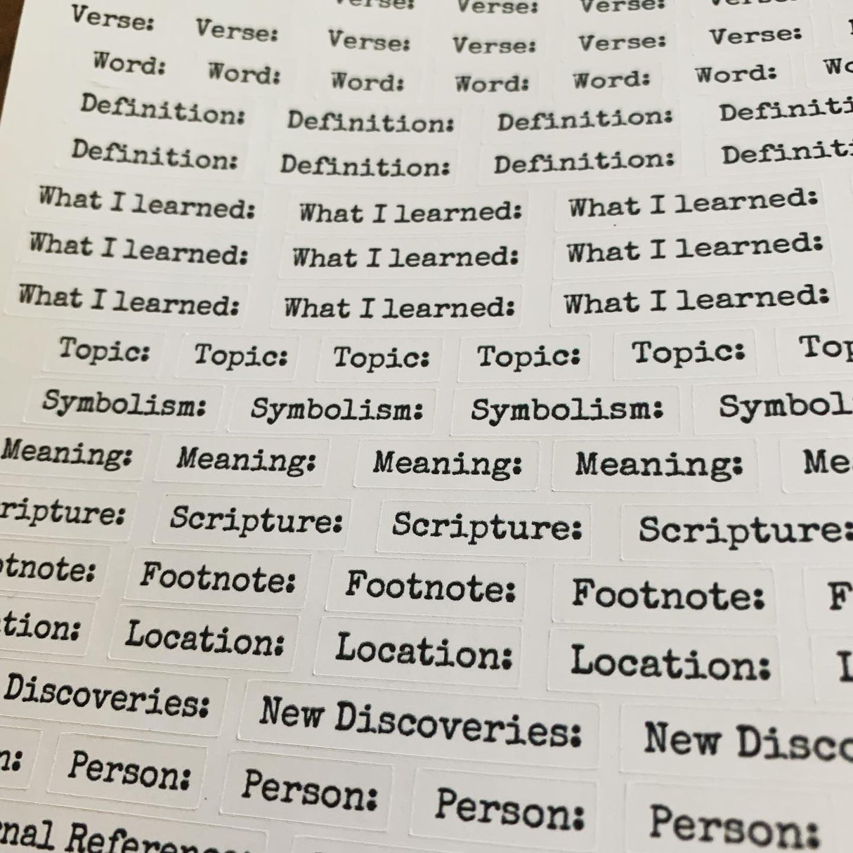 Wordy Bits: Research Sticker Sheet