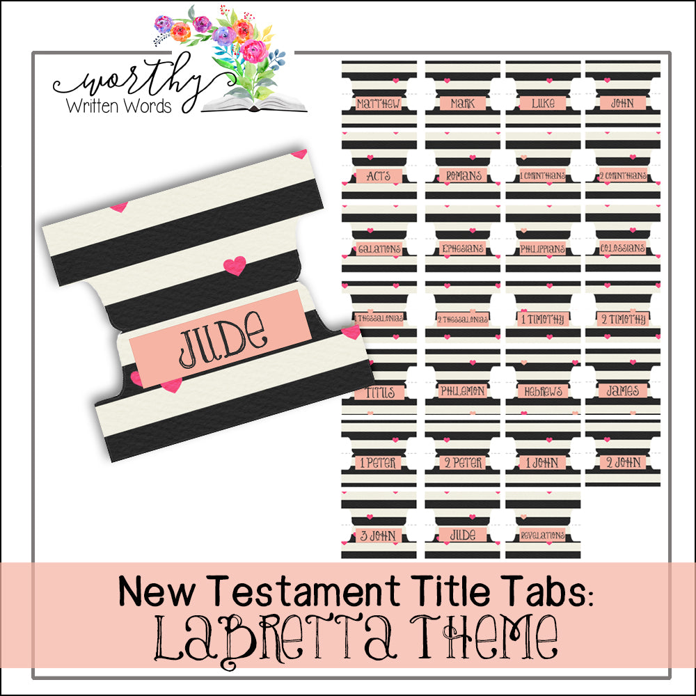 New Testament Book Title Tabs: Digital Downloads